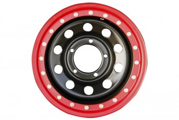 11 829 р. Штампованый диск OFF-ROAD Wheels (стальной усиленный с бедлоком, круг - черный/красный). 8.0 x 15    с доставкой в г. Керчь. Увеличить фотографию 3