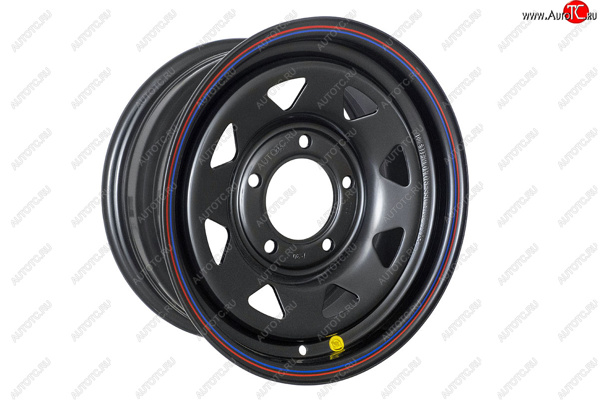 6 009 р. Штампованый диск OFF-ROAD Wheels (усиленный, треугольник мелкий) 7.0x15   (Цвет: черный)  с доставкой в г. Керчь