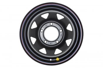 6 009 р. Штампованый диск OFF-ROAD Wheels (усиленный, треугольник мелкий) 7.0x15   (Цвет: черный)  с доставкой в г. Керчь. Увеличить фотографию 2
