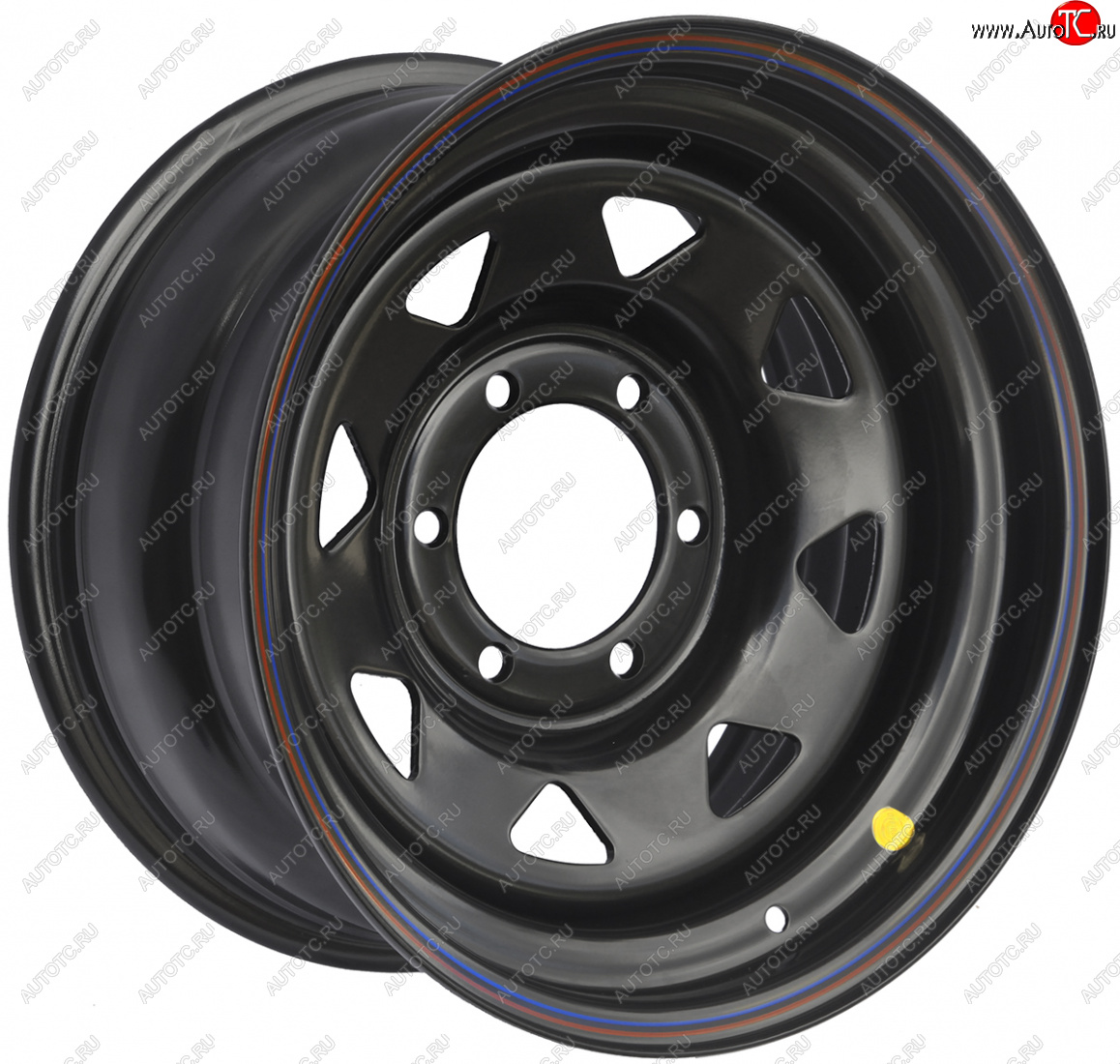 6 629 р. Штампованый диск OFF-ROAD Wheels (стальной усиленный, треугольник мелкий - черный). 8.0 x 16    с доставкой в г. Керчь