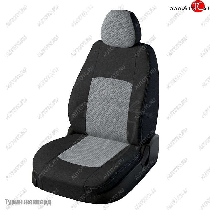 4 699 р. Чехлы для сидений Lord Autofashion Турин (жаккард) Лада Калина 1119 хэтчбек (2004-2013) (Черный, вставка Тропик)  с доставкой в г. Керчь