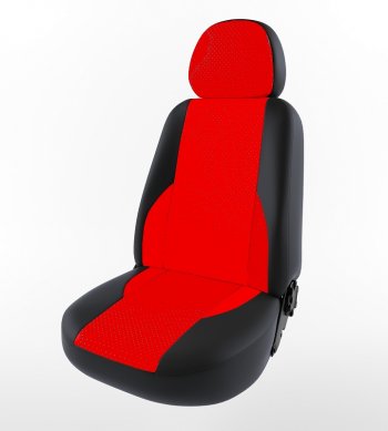 Чехлы для сидений Lord Autofashion Вегас (экокожа) Лада Калина ( 1118,  1117,  1119,  2192) (2004-2018) седан, универсал, хэтчбек (Черный, вставка красная)