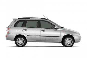 Рейлинги Petroil Tuning Комфорт Лада Калина  1117 (2004-2013) универсал (Черный муар, крыша с ребром жесткости)