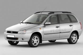 5 319 р. Рейлинги Petroil Tuning Комфорт  Лада Калина  1117 (2004-2013) (Черный муар, крыша с ребром жесткости)  с доставкой в г. Керчь. Увеличить фотографию 2