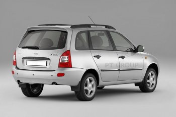 5 319 р. Рейлинги Petroil Tuning Комфорт  Лада Калина  1117 (2004-2013) (Черный муар, крыша с ребром жесткости)  с доставкой в г. Керчь. Увеличить фотографию 3