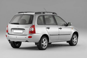 5 319 р. Рейлинги Petroil Tuning Усиленные Лада Калина 1117 универсал (2004-2013) (Черный муар, крыша с ребром жесткости)  с доставкой в г. Керчь. Увеличить фотографию 3