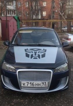 9 399 р. Передний бампер Я-робот Лада Калина 1118 (2004-2013) (Неокрашенный, сетка в воздухозаборниках)  с доставкой в г. Керчь. Увеличить фотографию 13