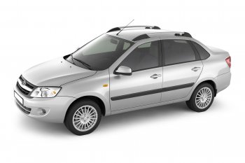 5 319 р. Рейлинги Petroil Tuning Усиленные Лада Калина 1118 седан (2004-2013) (Серебристый муар)  с доставкой в г. Керчь. Увеличить фотографию 2