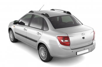5 319 р. Рейлинги Petroil Tuning Усиленные Лада Калина 1118 седан (2004-2013) (Серебристый муар)  с доставкой в г. Керчь. Увеличить фотографию 3