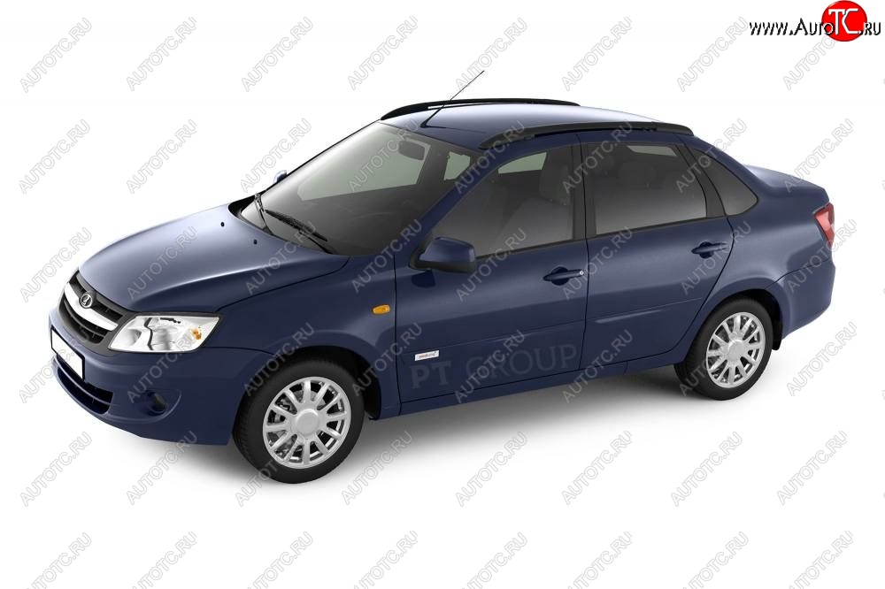 6 329 р. Рейлинги Petroil Tuning Комфорт Лада Калина 1118 седан (2004-2013) (Черный муар)  с доставкой в г. Керчь