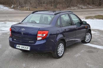 6 329 р. Рейлинги Petroil Tuning Комфорт Лада Калина 1118 седан (2004-2013) (Черный муар)  с доставкой в г. Керчь. Увеличить фотографию 4