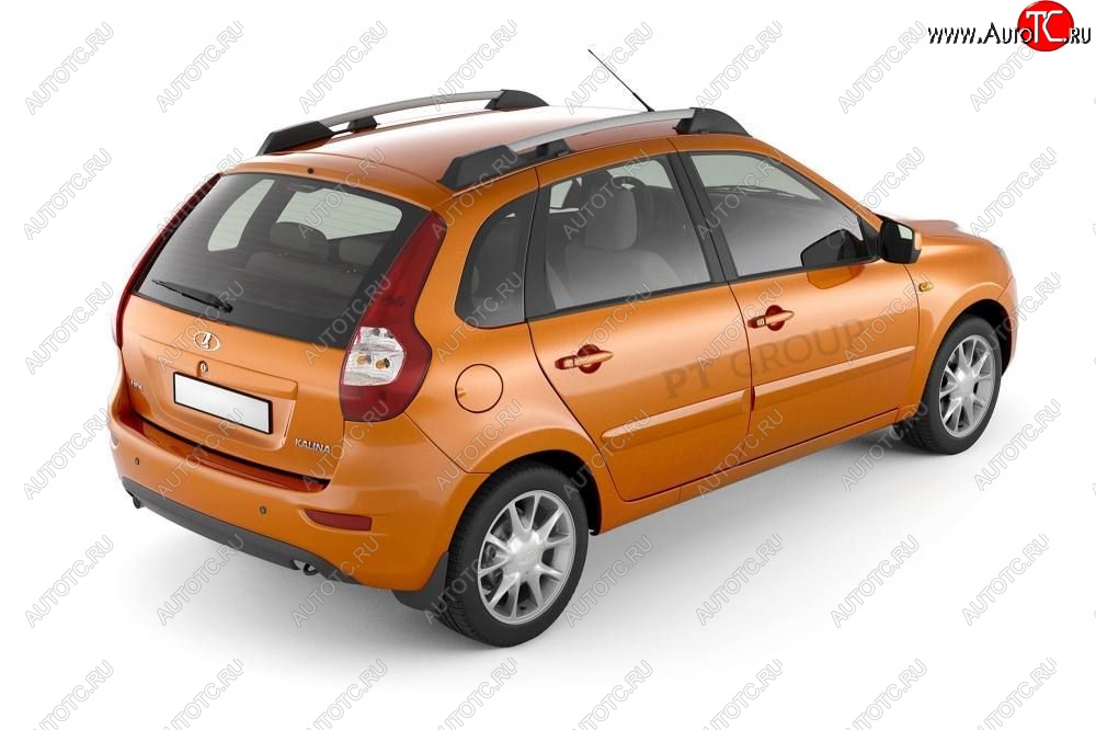 5 319 р. Рейлинги Petroil Tuning Усиленные Лада Калина 1119 хэтчбек (2004-2013) (Серебристый муар)  с доставкой в г. Керчь