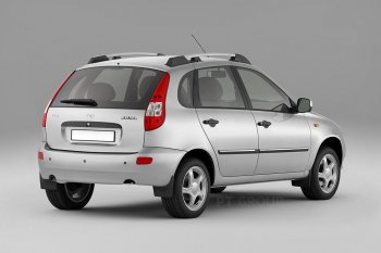 5 319 р. Рейлинги Petroil Tuning Усиленные Лада Калина 1119 хэтчбек (2004-2013) (Серебристый муар)  с доставкой в г. Керчь. Увеличить фотографию 2