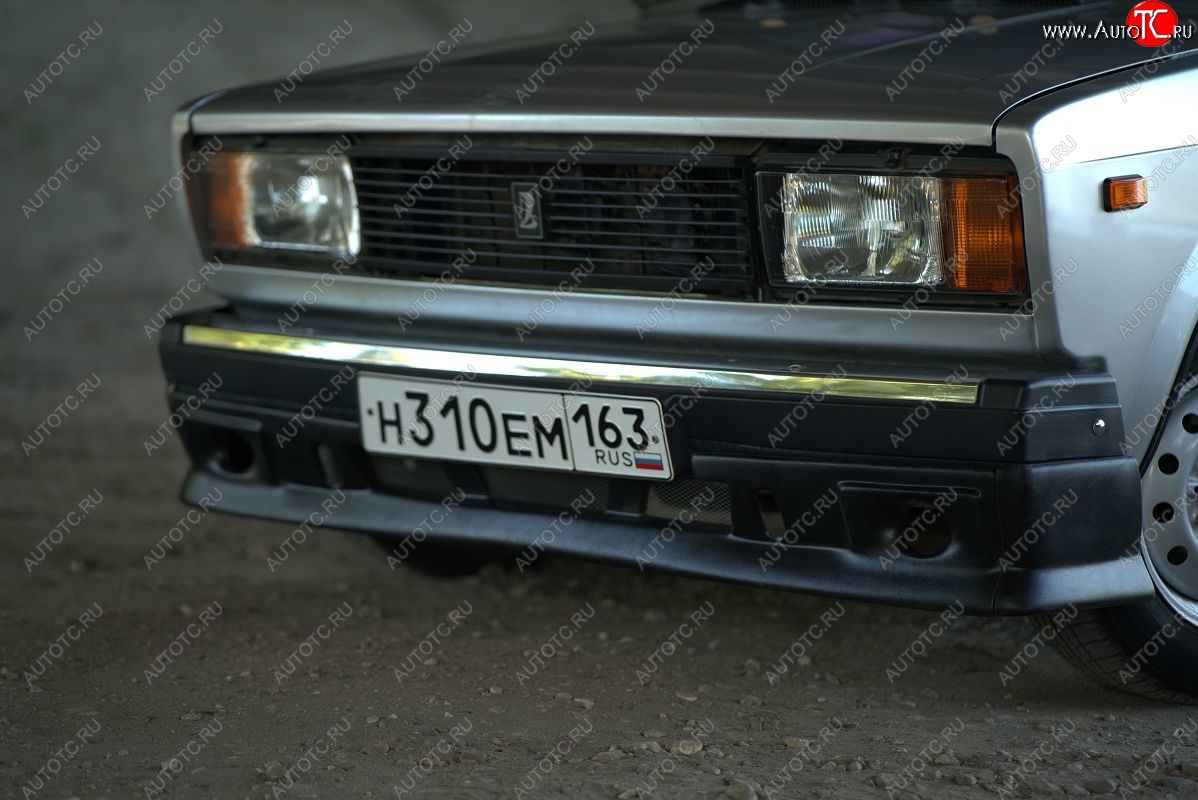 979 р. Накладка на передний бампер Autodemic Лада 2107 (1982-2012) (Текстурная поверхность)  с доставкой в г. Керчь