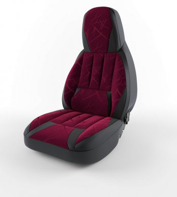 Чехлы для сидений Lord Autofashion Форсаж (экокожа) Лада 2108 - 2115 (Черный, вставка флок Красный флеш)