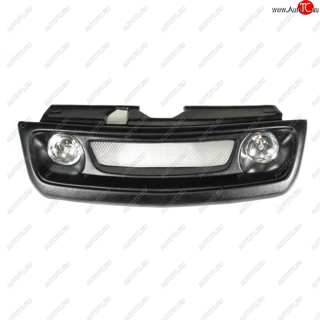 579 р. Решётка радиатора Autodemic (с противотуманками) Лада 2112 купе (2002-2009) (Цвет: белый)  с доставкой в г. Керчь