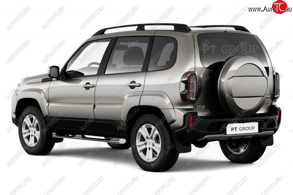 21 199 р. Защита порогов Petroil Tuning (Ø76 мм, с проступью)  Лада 2123 (Нива Шевроле) - Нива Трэвел (Нержавейка полированная)  с доставкой в г. Керчь