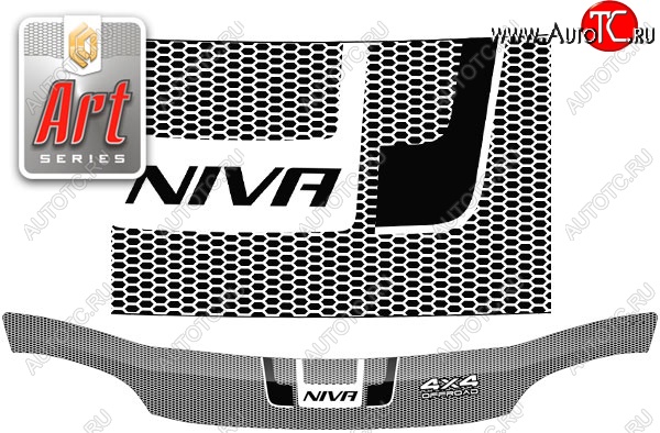 2 399 р. Дефлектор капота CA-Plastiс  Chevrolet Niva  2123 (2002-2008), Лада 2123 (Нива Шевроле) (2002-2008) (Серия Art черная)  с доставкой в г. Керчь