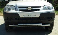 Двойная защита переднего бампера d63.5 мм Металл Дизайн Chevrolet Niva  2123 (2009-2020), Лада 2123 (Нива Шевроле) (2009-2021)