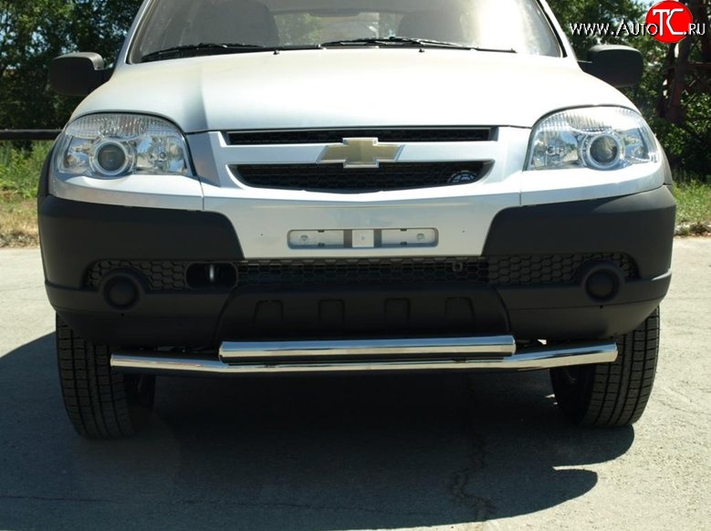 70 999 р. Двойная защита переднего бампера d63.5 мм Металл Дизайн  Chevrolet Niva  2123 (2009-2020), Лада 2123 (Нива Шевроле) (2009-2021) (Сталь с покрытием, цвет серебристый)  с доставкой в г. Керчь