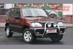 14 399 р. Решетка передняя с защитой бампера Souz-96 (d60) Chevrolet Niva 2123 дорестайлинг (2002-2008)  с доставкой в г. Керчь. Увеличить фотографию 2