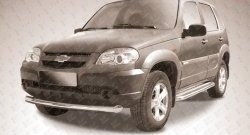 Одинарная защита переднего бампера диаметром 76 мм Slitkoff Chevrolet Niva  2123 (2009-2020), Лада 2123 (Нива Шевроле) (2009-2021)
