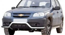 Фигурная защита переднего бампера диаметром 63.5 мм Металл Дизайн Chevrolet Niva  2123 (2009-2020), Лада 2123 (Нива Шевроле) (2009-2021)