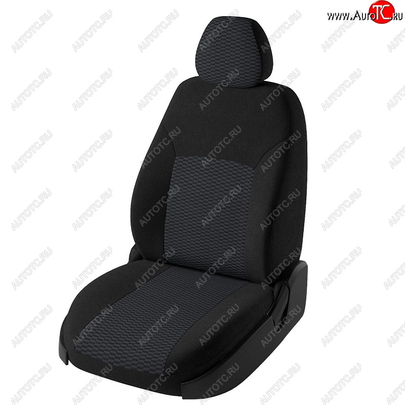 5 599 р. Чехлы для сидений  Niva (2002-2012) Lord Autofashion Дублин (жаккард) Chevrolet Niva 2123 рестайлинг (2009-2020) (Черный, вставка Прямоугольник чёрный)  с доставкой в г. Керчь