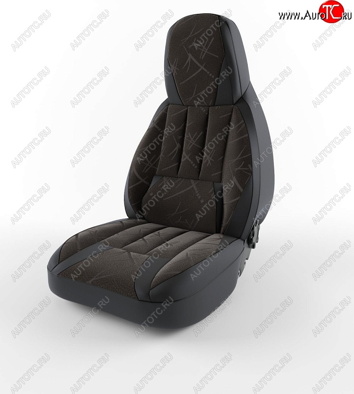 4 599 р. Чехлы для сидений (по 2012 год) Lord Autofashion Форсаж (экокожа)  Chevrolet Niva  2123 (2002-2020), Лада 2123 (Нива Шевроле) (2002-2021) (Черный, вставка Велюр Сарния)  с доставкой в г. Керчь