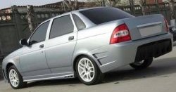 5 649 р. Накладка на задний бампер CT Лада Приора 2170 седан дорестайлинг (2007-2014) (Неокрашенная)  с доставкой в г. Керчь. Увеличить фотографию 4