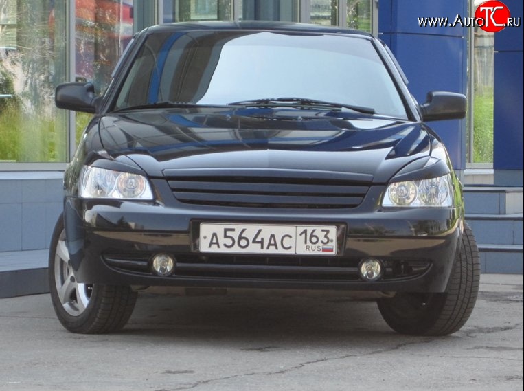 499 р. Решетка бампера 21728 Priora Sport верхняя Лада Приора 2172 хэтчбек дорестайлинг (2008-2014)  с доставкой в г. Керчь
