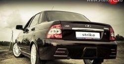 4 899 р. Задний бампер Strike Лада Приора 2170 седан дорестайлинг (2007-2014) (Неокрашенный)  с доставкой в г. Керчь. Увеличить фотографию 2