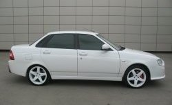 9 399 р. Передний бампер Lancer Style Лада Приора 2172 хэтчбек дорестайлинг (2008-2014) (Неокрашенный)  с доставкой в г. Керчь. Увеличить фотографию 3