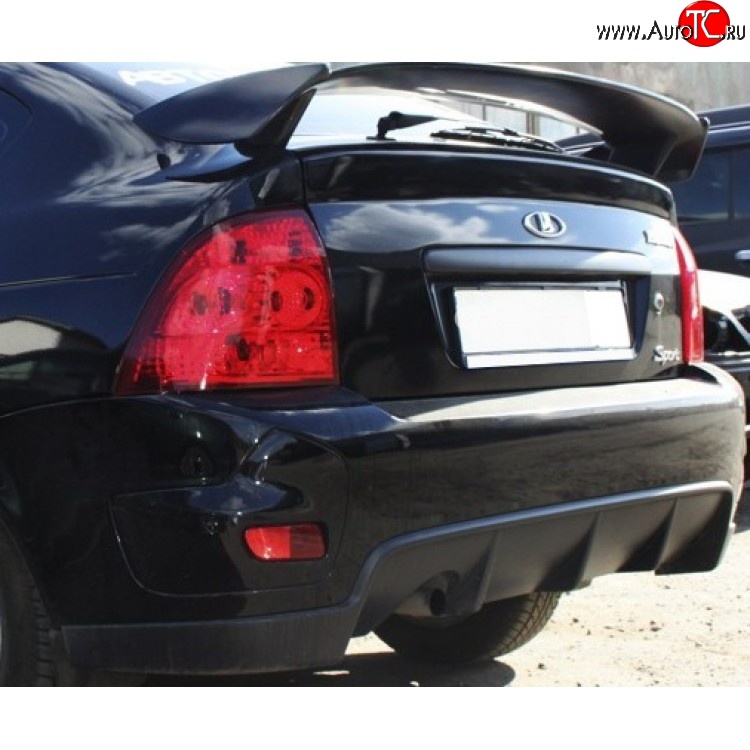 9 599 р. Бампер задний 21728 Priora Sport Лада Приора 2172 хэтчбек дорестайлинг (2008-2014) (Неокрашенный)  с доставкой в г. Керчь
