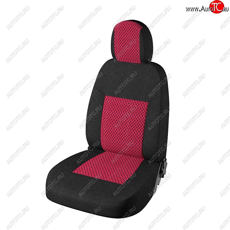 4 299 р. Чехлы для сидений Lord Autofashion Стандарт Плюс (жаккард) Лада Приора 2172 хэтчбек дорестайлинг (2008-2014) (Чёрный, вставка Рогожка Красная)  с доставкой в г. Керчь