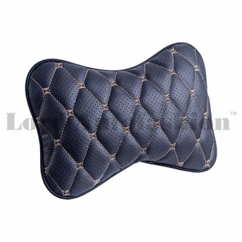 739 р. Подушка-косточка Lord Autofashion Байрон (экокожа, 2 шт.)   (Черная, строчка бежевая)  с доставкой в г. Керчь. Увеличить фотографию 2