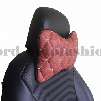 Подушка-косточка Lord Autofashion Байрон (экокожа, 2 шт.)  (Коричневый, строчка бежевая)