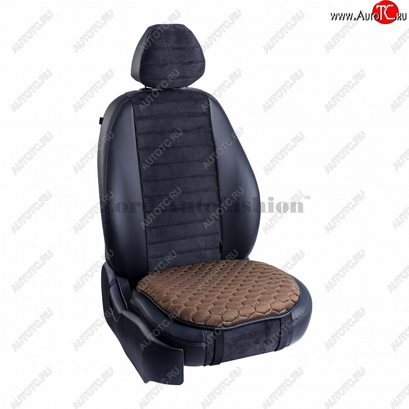 689 р. Подушка для сиденья универсальная Lord Autofashion Комфорт+ (велюр)   (Коричневый)  с доставкой в г. Керчь