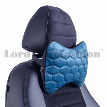 Подушка-косточка Lord Autofashion Соты (экокожа/велюр, 2 шт.)  (Бирюзовый)