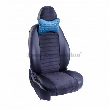 2 579 р. Подушка-косточка Lord Autofashion Соты (экокожа/велюр, 2 шт.)   (Бирюзовый)  с доставкой в г. Керчь. Увеличить фотографию 4