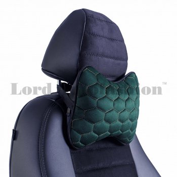 Подушка-косточка Lord Autofashion Соты (экокожа/велюр, 2 шт.)  (Зеленый)