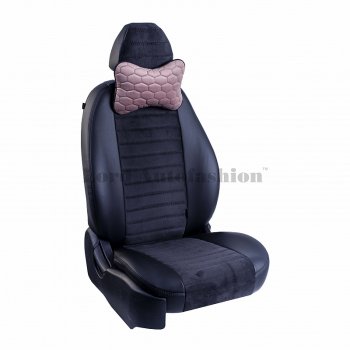 1 949 р. Подушка-косточка Lord Autofashion Соты (экокожа/велюр, 2 шт.)   (Розовый)  с доставкой в г. Керчь. Увеличить фотографию 4