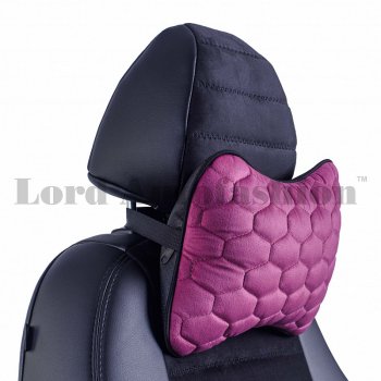 Подушка-косточка Lord Autofashion Соты (экокожа/велюр, 2 шт.)  (Фуксия)