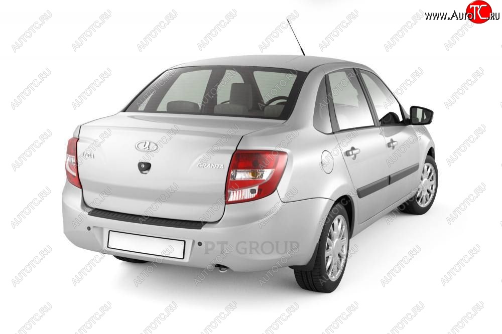 939 р. Накладка защитная на задний бампер Petroil Tuning  Лада Гранта  2190 (2011-2017) седан дорестайлинг (Текстурная поверхность)  с доставкой в г. Керчь