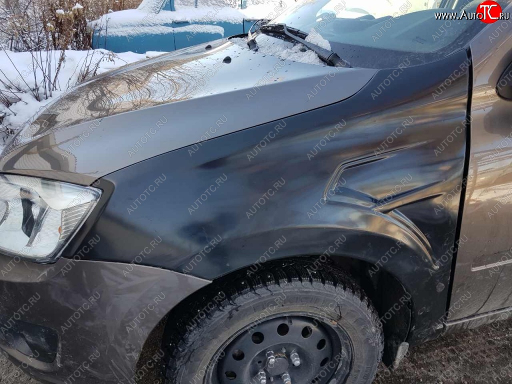 4 199 р. Переднее левое крыло Avtoritet Лада Гранта 2190 седан дорестайлинг (2011-2017) (Жабры без выреза, Неокрашенное)  с доставкой в г. Керчь