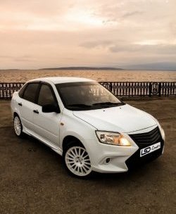 3 099 р. Пороги накладки Флагман  Datsun mi-DO (2014-2021), Datsun on-DO (2014-2021), Лада Гранта ( 2190,  2191) (2011-2017), Лада Гранта FL ( 2191,  2190,  2194,  2192) (2018-2025), Лада Гранта Спорт ( 2191,  2190) (2023-2025), Лада Калина ( 1118,  1117,  1119,  2192,  2194) (2004-2018), Лада Калина Спорт ( 1119,  2192) (2008-2018) (Неокрашенные)  с доставкой в г. Керчь. Увеличить фотографию 5