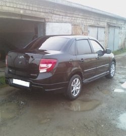2 749 р. Накладка Sport-Style на задний бампер Лада Гранта 2190  дорестайлинг (2011-2017) (Неокрашенная)  с доставкой в г. Керчь. Увеличить фотографию 2