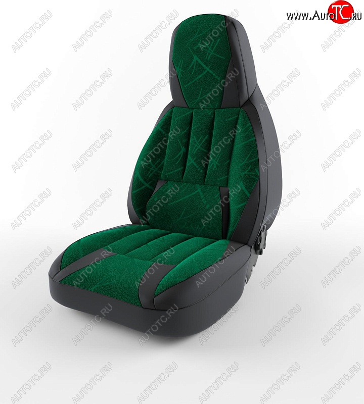 4 499 р. Чехлы для сидений (Норма) Lord Autofashion Форсаж (экокожа, сплошная спинка)  Лада Гранта ( 2190,  2191) (2011-2017) седан дорестайлинг, лифтбэк дорестайлинг  (Черный, вставка флок Зеленый юнион)  с доставкой в г. Керчь