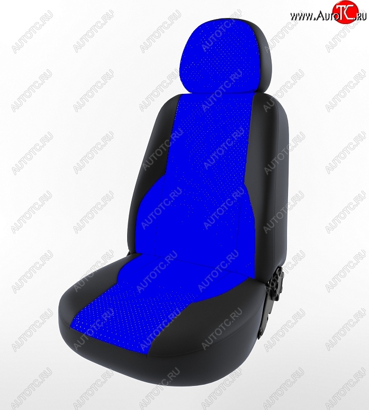 4 999 р. Чехлы для сидений (Люкс) Lord Autofashion Вегас (экокожа, раздельная спинка)  Лада Гранта ( 2190,  2191) (2011-2017) седан дорестайлинг, лифтбэк дорестайлинг  (Черный, вставка синяя)  с доставкой в г. Керчь