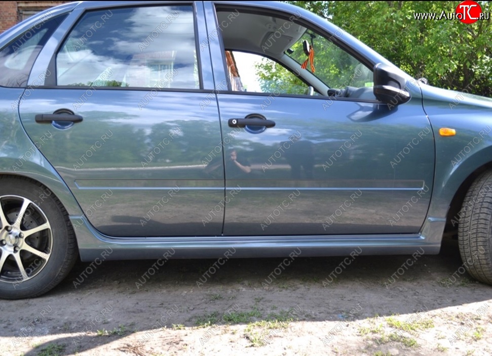 1 759 р. Пороги накладки GT  Datsun mi-DO (2014-2021), Datsun on-DO (2014-2021), Лада Гранта ( 2190,  2191) (2011-2017), Лада Гранта FL ( 2191,  2190,  2194,  2192) (2018-2025), Лада Гранта Спорт ( 2191,  2190) (2023-2025), Лада Калина ( 2192,  2194) (2013-2018), Лада Калина Спорт  2192 (2014-2018) (Неокрашенные)  с доставкой в г. Керчь
